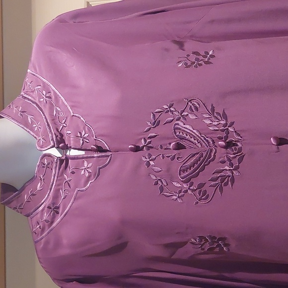 Women's Yi Lin Tunic Silk Lagon shirt. Large. - Picture 2 of 11